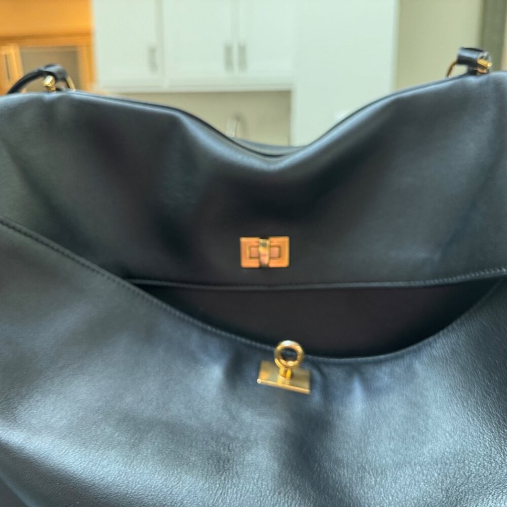 BALENCIAGA Rodeo Large Black Smooth Calfskin Top Handle Bag; Aged Gold Hardware - Picture 7 of 16